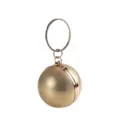 Elegant gold spherical evening clutch bag with a sparkling crystal ring handle - 12cm / Gold