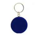 Elegant blue velvet round evening clutch bag featuring a stylish gold ring handle with beads - 16cm*5cm*15.5cm / Sapphire Blue