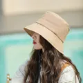 Chapeau bob uni style japonais pour femme, bob en coton décontracté d'été anti-UV protection. - Adulte 55-58cm / Kaki