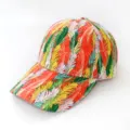 Colorful feather print baseball cap for men and women summer outdoor sun protection hat. - Colorful Beautiful Feather Print Style (14) / One Size
