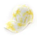 Yellow tie dye baseball cap detail view, summer sun protection casual streetwear hat close up. - Yellow Base Curved Brim Style (27) / One Size