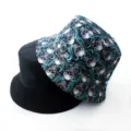 Reversible bucket hat for men and women, black and skull octopus print, sun protection. - Adult 55-58cm / Skull Blue