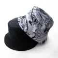 Reversible bucket hat men women Japanese trendy sun protection double sided basin hat - Adult 55-58cm / Graffiti Gray