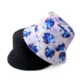 Reversible bucket hat for men and women, casual outdoor sun protection printed fisherman cap. - Style 16