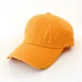 Distressed baseball cap details, orange cotton fabric with ripped holes, casual sun hat. - Adult 55-58cm / Yellow