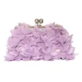 Elegant purple floral evening clutch bag for women's formal party gala dress - Purple