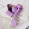 Handmade crochet mini flower bouquet purple knitted gift floral arrangement home decor - Purple