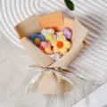 Ramo de flores de lana tejido a mano bonito regalo para la decoración del hogar - Estilo Embalaje Papel Kraft