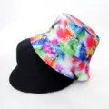 Chapeau bob réversible, imprimé floral coloré et variante noir uni, protection solaire élégante. - Style 31