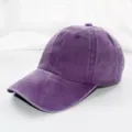 Casquette de baseball violette lavée, chapeau de soleil uni décontracté pour le printemps. - Adulte 55-59cm / Violet