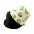 Chapeau Bob réversible avec impression de pastèque de dessin animé mignon, protection solaire. - Pastèque Blanc
