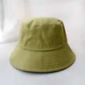 Minimalist sunshade cotton bucket hat in light green finish for summer outdoors - Adult 56-58cm / Bucket Hat Style / Matcha Green