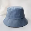 Minimalist light blue cotton bucket hat for sun protection and summer fashion style - Adult 56-58cm / Bucket Hat Style / Light Blue
