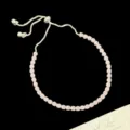 Bracelet de tennis rose doux à coupe carrée avec un fermoir bolo argenté réglable - Style Zirconia Carré Rose (R1469) / Rose Translucide Glacé