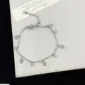 Elegant silver bracelet with ice-clear crystal spheres and sparkling rhinestones - White Style (R0939)