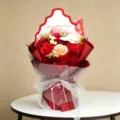 Kunstmatige zeep roos bloemenboeket romantisch cadeau voor Valentijnsdag leraar - Rood