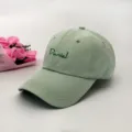 Light green baseball cap for women and men, classic cotton dad hat with green Daniel embroidery. - Adult Adjustable 55-59cm / Doniel Green