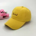 Yellow baseball cap with black embroidered letter Daniel, casual soft top sunhat for daily wear. - Adult Adjustable 55-59cm / doniel Yellow
