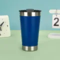 Stainless steel vacuum insulated tumbler with blue coating and lid, portable outdoor coffee cup. - 20oz / Blue