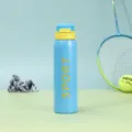 Λεπτομέρεια μπλε αθλητικού μπουκαλιού από ανοξείδωτο χάλυβα 304 με καπάκι flip top - 500ml / Μπλε