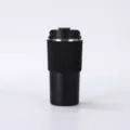 Schwarzer 304 Edelstahl-Kaffeebecher mit strukturierter Schutzhülle - 500ml / Schwarz
