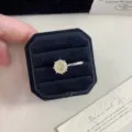 Detailed view of fireworks cut yellow gemstone ear cuff inside a black velvet box - 1 Piece / Pale Yellow Rose Cut (R0300)