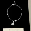 Elegant silver star bracelet with sparkling micro-pave cubic zirconia for women - White Star Bracelet (R2109)