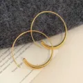 Orecchini a cerchio grandi in oro ultra sottile dal design classico e minimalista donna - Stile Anello Semplice / Oro