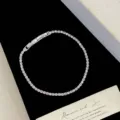 Elegante pulsera tennis de circonitas rosa y blanca de estilo romántico francés. - Pulsera de Circonia Completa (R5657)