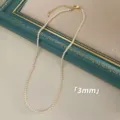 Elegant 3mm tiny white pearl choker necklace with gold adjustable extender chain - White Artificial Pearl Chain Only (Without Pendant) / 3mm