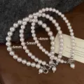 Pulseras de perlas rosas de estilo francés en tamaños de 4 mm, 5 mm y 6 mm - Diámetro de Cuenta de 4mm (R1965)