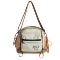 Bolso bandolera de estilo montaña con cordón en variante beige y verde oliva - Estilo Casual al Aire Libre / Verde