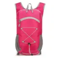 Lightweight pink outdoor sports cycling backpack with adjustable straps and mesh pockets - Rose Red