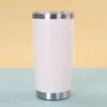 vaso térmico de acero inoxidable 20oz taza de viaje de doble pared con tapa para exterior - 20oz / Blanco