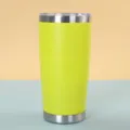 20oz Stainless Steel Insulated Tumbler Double Wall Vacuum Travel Mug with Clear Lid - 20oz / Yellow