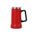 Chope de bière isotherme en acier inoxydable avec poignée portable, tasse thermique. - 24oz / Rouge