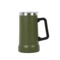 Gobelet a biere isole sous vide en acier inoxydable avec poignee, tasse thermique. - 24oz / Vert Militaire