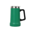 Gobelet à bière isotherme en acier inoxydable 304 vert avec poignée tasse de voyage - 24oz / Vert