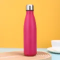 Rosa isolierte Edelstahl Trinkflasche tragbare Reise Vakuum Becher Thermosflasche mit Deckel - 500ml / Fuchsia