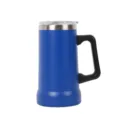 Tasse à bière isotherme en acier inoxydable 304 bleue avec poignée pour l'extérieur - 24oz / Bleu foncé
