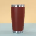 Stainless steel insulated tumbler detail, double wall vacuum travel coffee mug 20oz cup. - 20oz / Dark Brown