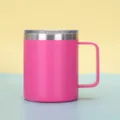 Tazza da caffè isolata in acciaio inossidabile da 14 once con manico in rosa vivace - 14oz / Rosa brillante