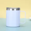 Tazza da caffè isolata sottovuoto in acciaio inossidabile da 14oz con manico azzurro - 14oz / Azzurro