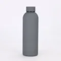 Grey matte 304 stainless steel vacuum insulated sports water bottle - 500ml / Gray