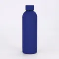 Navy blue matte vacuum insulated stainless steel sports water bottle for outdoor use - Blue