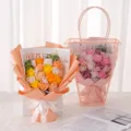 Elegant soap rose flower bouquets with LOVE IS ETERNAL wrapping and clear gift bag - Champagne