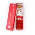 Romantisches Geschenkset mit 24K Goldfolie Rose, weißem Bären und 6 Seifenrosen in roter Box - Rose Bär Geschenkbox Set / 6er Set / Rot