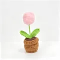 Handmade crochet tulip potted plant cute knitted flower ornament for desktop decor home room - Small Potted Plant - Pink Tulip