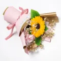 Sunflower soap flower mini bouquet graduation gift for women decorative floral arrangement - Pink
