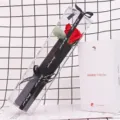 Elegant single red rose soap flower inside a transparent PVC gift box with decorative ribbon - Rose Red